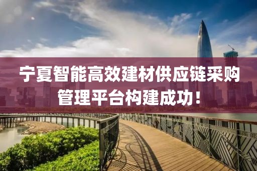 宁夏智能高效建材供应链采购管理平台构建成功！